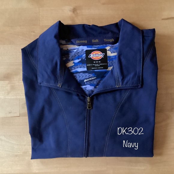 Dickies Navy Contrast Stitch warm Up/Lab Coat - Picture 1 of 4